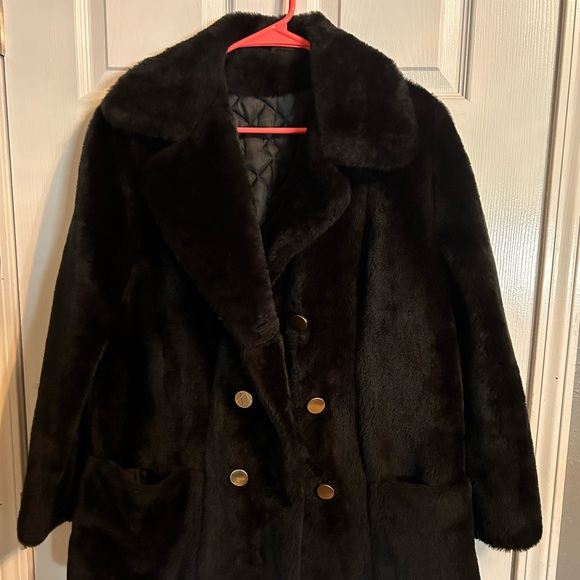Sears Jackets & Blazers - Sears vintage faux fur coat. Ladies sz 16z black with gold buttons.